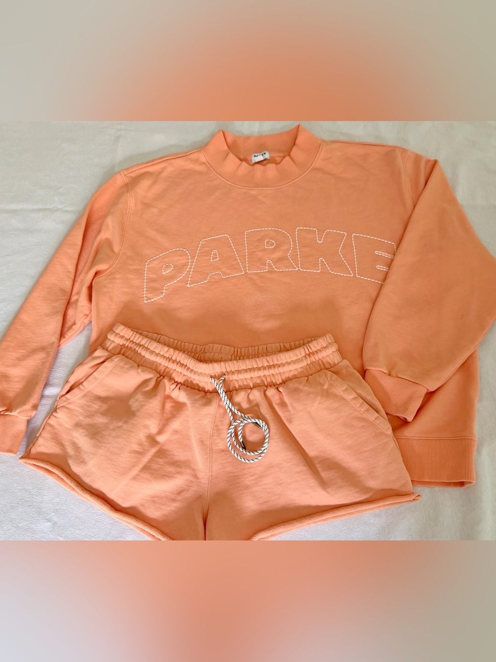 PARKE x Target collab Orange Creamsicle Mockneck Sweatshirt and Shorts Set!!! L